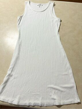 Rio and Rian Ribbed Tank Dress - White size M